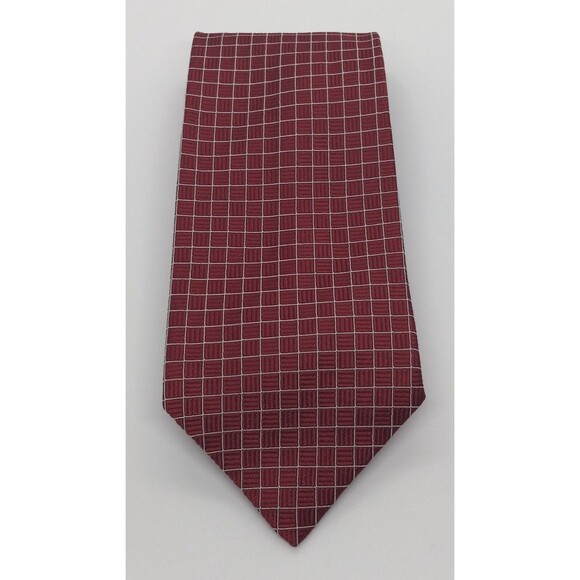 Brooks Brothers Silk Makers Necktie. Red & White Squares Men's Tie 58" x 3.75" - Picture 1 of 6
